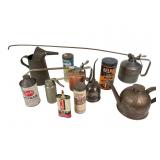 Vintage Oil Cans, Pitcher & Repair Tins Grouping