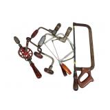 Hand Drill, Braces & Saws Assortment