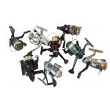 8 Mixed Spinning Fishing Reels Used