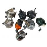 8 Used Zebco & Shakespeare Fishing Reels