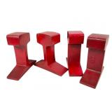 4 Red Railroad Rail T Cross-Sections