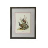 Ned Smith Mountain Quail Framed Lithograph