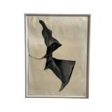 Mary Murphy 1982 Large Charcoal Abstract
