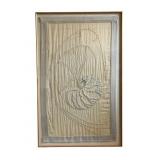 Large Antique Nautilus Needle Work Fabric Art