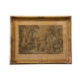 Massive Framed Wall Tapestry in Ornate Gilt