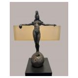 Bronze & Lucite Art Deco Style Sculpture