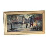 Large Jan BEVART Paris Street Oil on Canvas