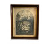 Framed Lithograph Birth of Christ