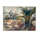 1976 Landscape Acrylic on Canvas, Framed