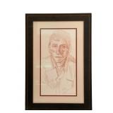 Pencil Portrait of Man, Double Matted