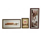 3 Frames Watercolor Paintings