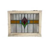 Floral Stained Glass Window with Hinges