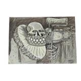 Sweet Toof Mixed Media Skull Illustration
