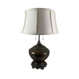 Bronze Table Lamp With Embossed Dragon