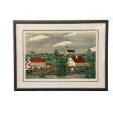 Charles J Wright Signed Lithograph Rural