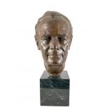 Bronze Male Bust on Marble Base Ludtke 1987
