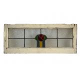 Horizontal Stained Glass Window with Floral