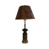 Boettger Style Brass & Marble Lamp w/Shade