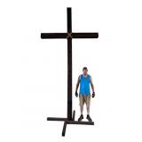 Enormous 12 Ft Handmade Wooden Cross