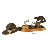 Mounted Rattlesnake & Black Squirrel Diorama, Hat