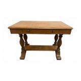 Oak Library Desk with One Drawer
