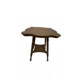 Oak Lamp Table with Shaped Top & Red Legs
