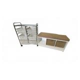 Utility Cart With Plastic Drawers & Storage