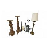 Housewares Lot with Candle Stands, Doorstop &