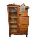 Victorian Oak Side-by-Side Desk & Curio