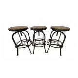3 Industrial Adjustable Stools