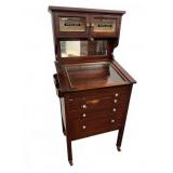 Unique Hamilton Antique Mahogany Dental Cabinet