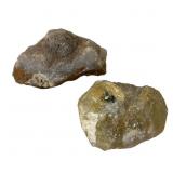 Golden Rutilated Quartz & Agate Specimens