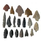 18 Knapped Stone Arrowheads
