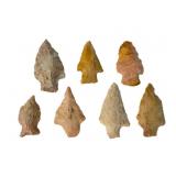 Seven Flint & Chert Spearheads