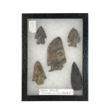 5 Stone Spearheads, Tompkins Co. NY