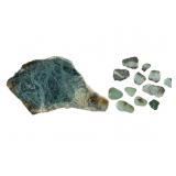 Larimite, Fuschite, Prehnite & Jadeite Specim