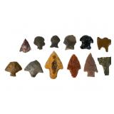 13 Stone Projectile Points & Bl