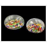 Millefiori Scramble Glass Paperweight