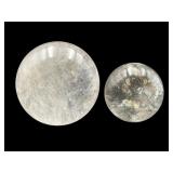 Clear & Himalayan Quartz Spheres Pair