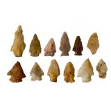 12 Chert & Jasper Arrowheads