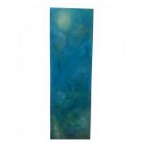 Abstract Blue Painting on Plywood, Unsigned