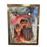 Jane Zamost Framed Mixed Media Oil on Canvas