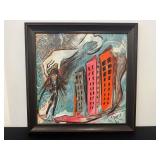 Jane Zamost Signed Oil on Board Artwork