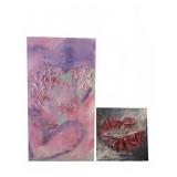 Jane Zamost Mixed Media Heart & Lips Paintings