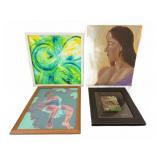 Jane Zamost Art Lot: 3 Paintings & Signed