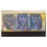 Jane Zamost Oil Painting of Three Women