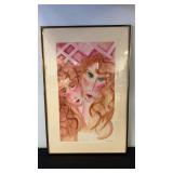 Jane Zamost Signed Watercolor of Two Women,