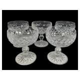 5 Waterford Crystal Wine Glasses