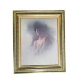 Faded Female Figure Print in Vintage Metallic