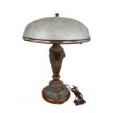Vintage Frosted Glass Shade & Modern Lamp